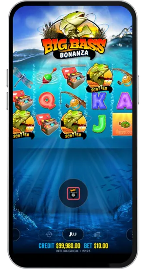Big Bass Bonanza three scatter symbols landing to trigger the free spins round